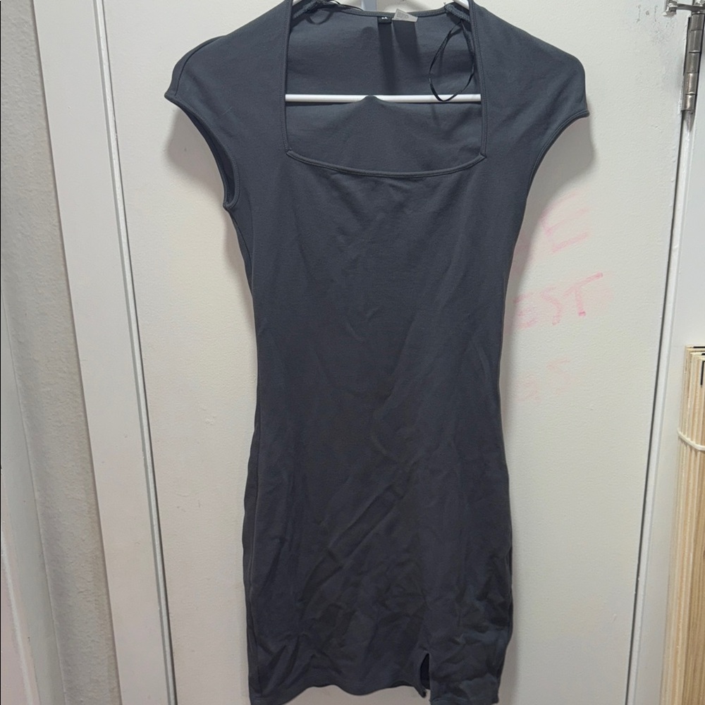 Grey Cap Sleeve Dress